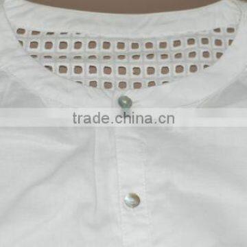 New Fashion Spring and Autumn White Cotton Blouses Pattern