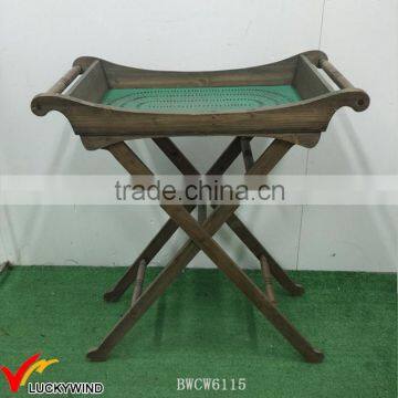 Unique Vintage Green Wooden Tray Table Coffee Table