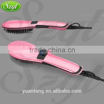 PTC heater professional ceramic hair brush anti static ceramic hair straightener--HSB002QU