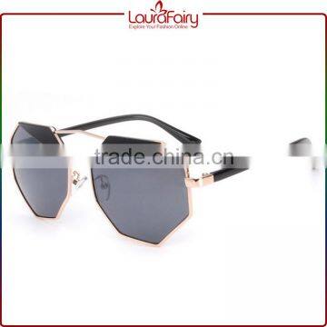 Laura Fairy New Sale High Quality Fashion Cool Irregular Octagon Shaped Metal Sunglasses