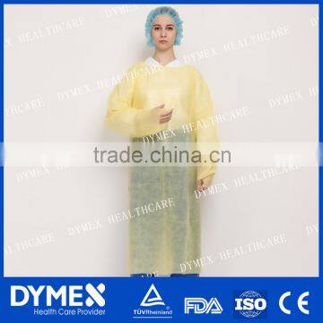 CPE blue isolation gown disposable doctor gown for whosale