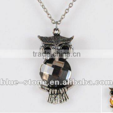 2012 hot selling newest fashion crystal owl necklace