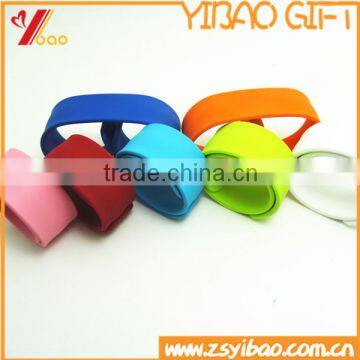 Factory directly silicone slap band/ Soild color slap bracelet