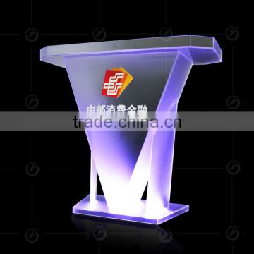 strict request acrylic scrub glass pulpit with changeable led light