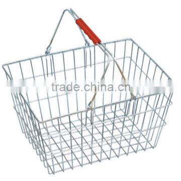 Metal shopping basket with double handle