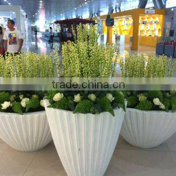 seashell like fiberglass flower pot for balcony or public places