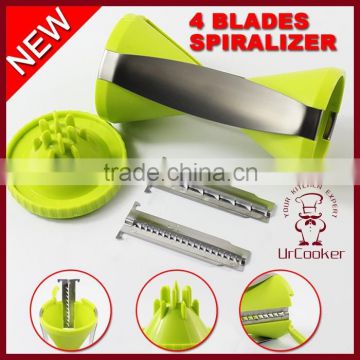 LATEST BEST SELLING 4 Blades Vegetable Spiralizer Spiral Vegetable Slicer Kitchen Gadget with Cleaning Brush