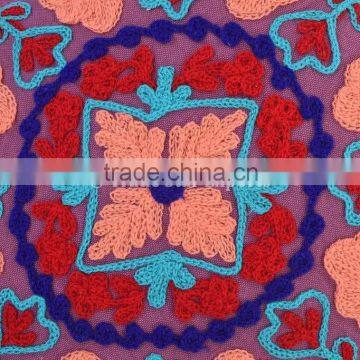 Round Uzbekistan Suzani Cushion Cover Embroidered Pillows Decorative Throw Pillow Case Indian Pom Pom Outdoor Cushion Cover photo-2