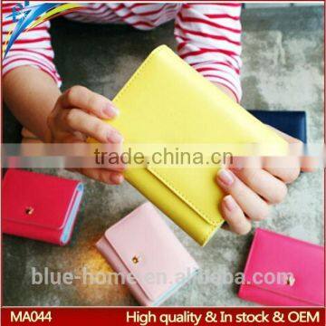 2015 Ladies PU Leather Crown Wallet With Change Purse Trifold Money Clip for Teenager