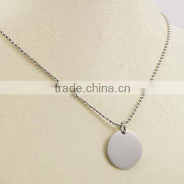 Blank Round Disk Pendant Fashion Ball Chain Necklace photo-4