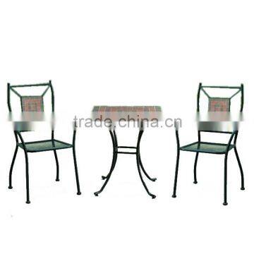 wrought iron mosaic table set