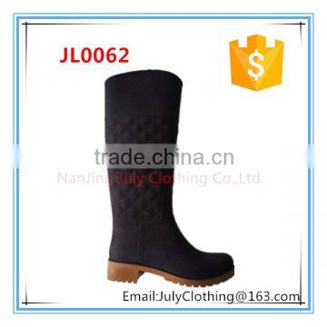 diamond lady low heel boots fashion cheap knee high stretch pvc rain boots