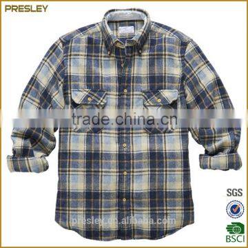 2016 custom made hot sale yarn dyed fashion casual men half sleeve shirts