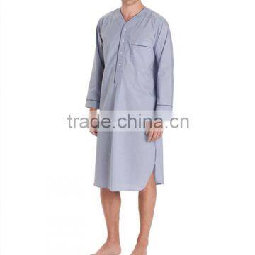 Wholesale Long sleeve Wrinkle-resistant Broadcloth Nightshirt For Men