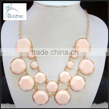 double Bubble light pink Bib Statement choker necklace for women