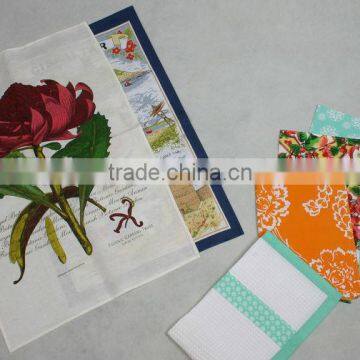 Kitchen Textile Printed Tea Towel for Home Decoration Linen Tea Towel for Promotion and Gift--beautiful Flower New Design photo-4