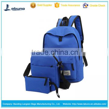 OEM leisure canvas backpack bags set with printing own logo