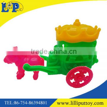 Pull back colorful cartoon carriage toy