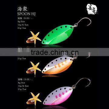 With Six Hole green New Style Zinc Spoon&Spinner metal fishing jigs