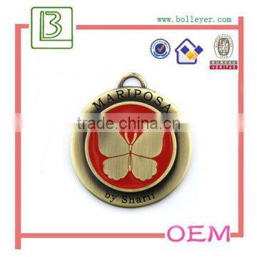 Metal enamel logo label for bag