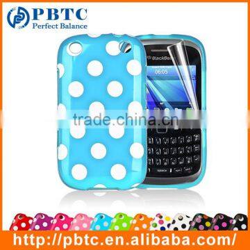 Set Screen Protector And Case For Blackberry 9320 , Polka Dots Gel TPU Case For Cell Phone photo-5