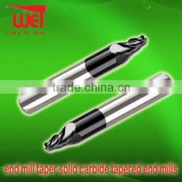 end mill taper solid carbide tapered end mills