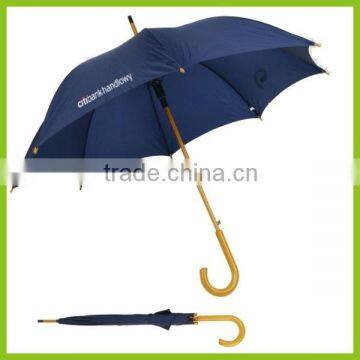 2015 new black straight Wooden Handle Umbrella