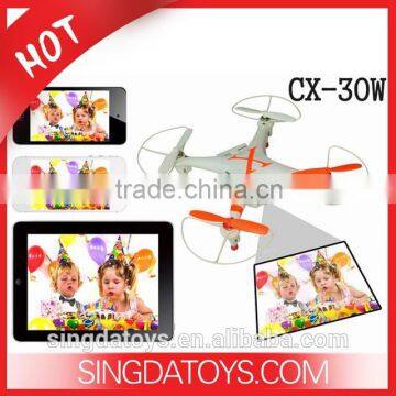 New Arriving!WIFI Control Quadcopter CX-30W 2.4G 4CH Midium Size RC Camera Quadcopter By Iphone Ipad Controlled