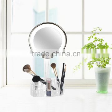 LED Make up Mirror with organizer tray powerme cosmetic vanity lighted dekstop mirror                        
                                                Quality Choice