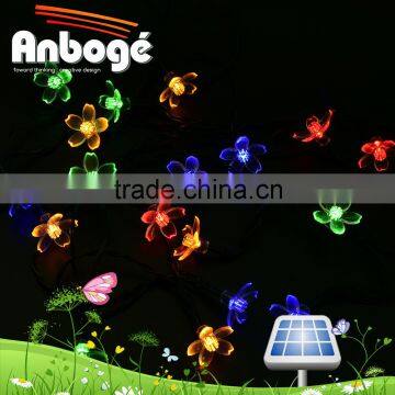 Flower Outdoor Fairy String Lights Solar Powered Garden Lights 50 RGB LED Waterproof Light for Holiday Chrismas Party Wedding