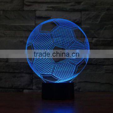 Footbal shape acrylic led 3d illusion night light lamp USB + battery operated made in China