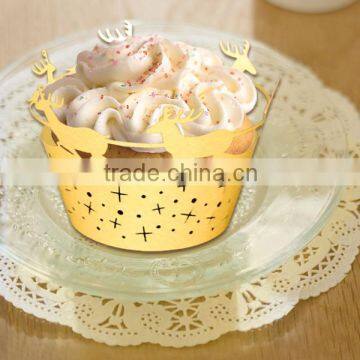 gold soft round wedding and party decoration cupcake wrappers