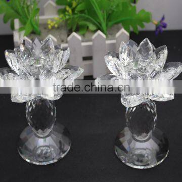Factory Firectly Sale European Style K9 Crystal Material 2016New Design Can be Customized Size Crystal Lotus and Candle Holder photo-3