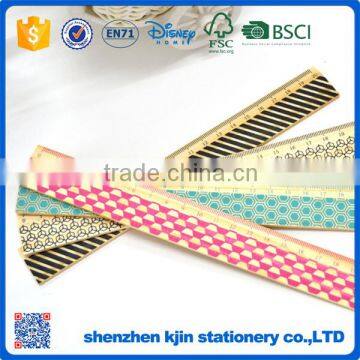 Popular 20cm customized rulers colourful wood rulers for students and office