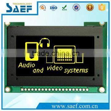 Wide viewing angle 128x64 dots with yellow Graphic OLED panel LCD display