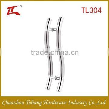 S style stainless steel glass door handle for building project