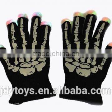 Halloween party toy luminous skull design flashing gloves,flash gloves halloween toy