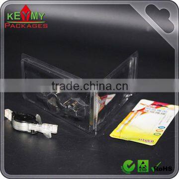 Plastic clamshell with hanging hole for data line packaging, clear plastic cable/Data line clamshell blister packaging