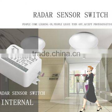 Mini radar sensor switch 5.8Ghz sensor distance 8m daylight sensor delay timer