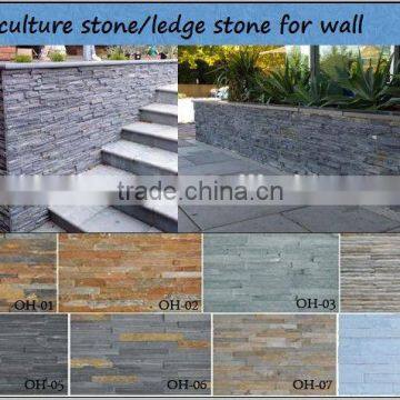 High quality wall natural black slate material strip decoration culture stone