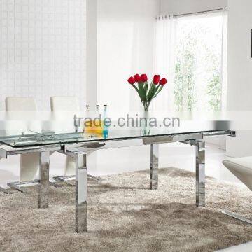 L808G-1 Extendable Dining Room Table China Elegant Dining Glass Table                        
                                                Quality Choice