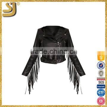 Woman Black Leather Jacket photo-3