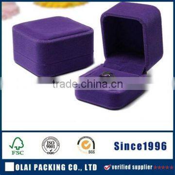 Wholesale High Quality purple velvet jewelry ring box