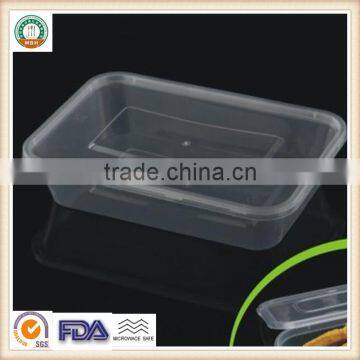 500ML PP Disposable Plastic Single Transparent Hot Sale Food Box Container SGS/FDA Appoval Microwave Oven Safe