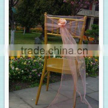 YHS#02 organza polyester banquet wedding wholesale chair cover sash bow