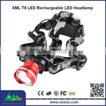 960lm XML T6 LED Zoom LED Headlight Headlamp with Adjustable focus lens (2166)