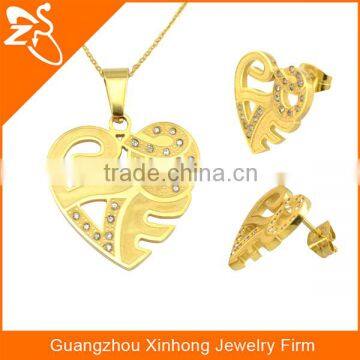 Cheap And Wholesale Fashion Jewelry 2016 Phoenix With Crystals Stainless Steel Necklace And Earring Stud Jewelry Sets photo-6