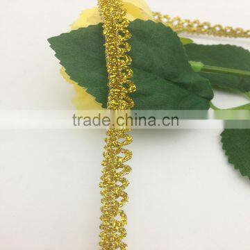 narrow gold thread braid bullion unilateral loop lace trim