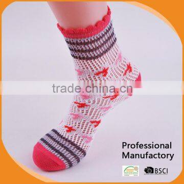 socks wholesale lady jaquard Rumi Socks with pointelle pattern/custom sock