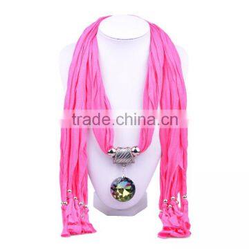 2016 Hot Sale Retail/wholesale 10 Different Colors Cotton Colorful Round Pendant Women Winter Scarf Necklace (SC150063) photo-4